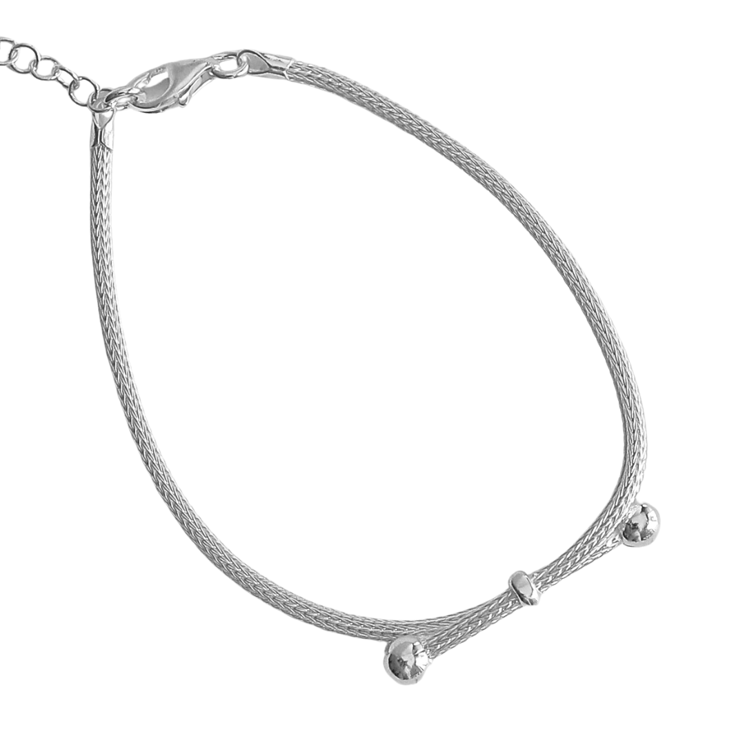 Strand Knot Silver Bracelet