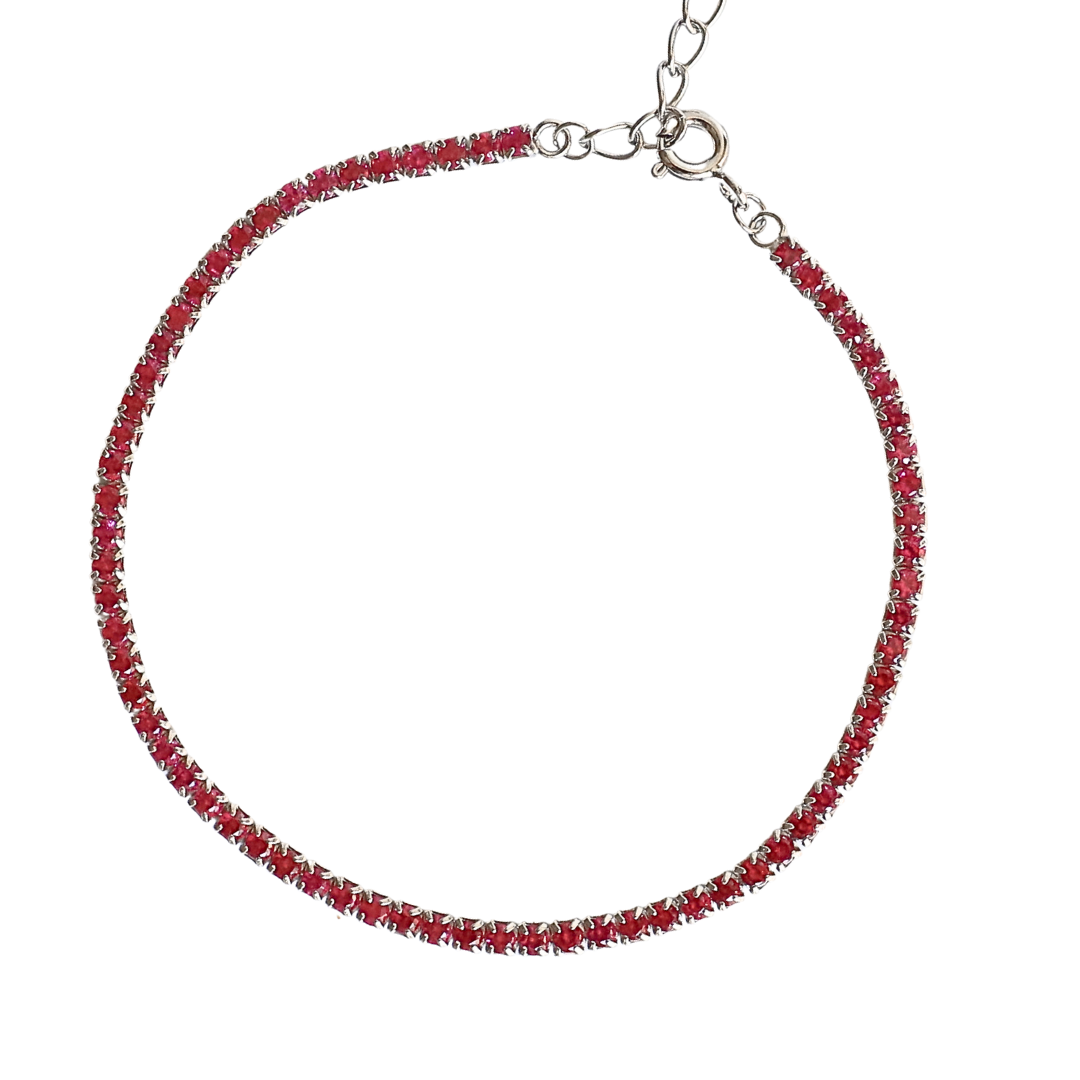 Red tennis bracelet