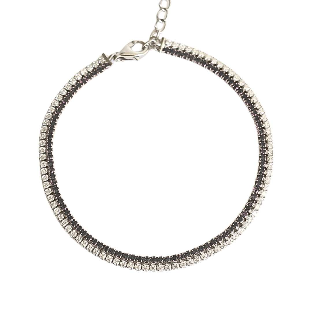 Black And White Tennis Bracelet