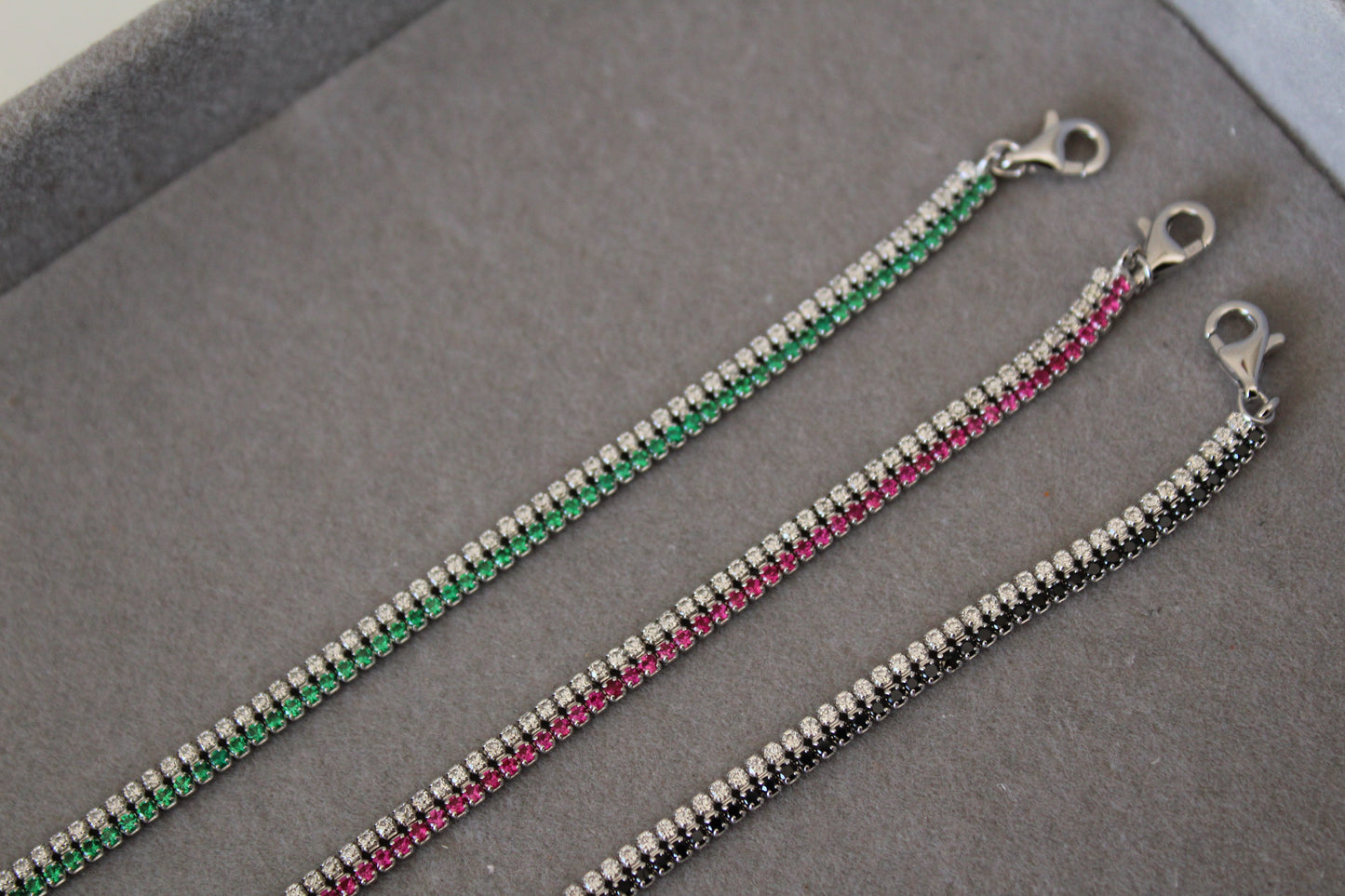 Pink And White Tennis Bracelet