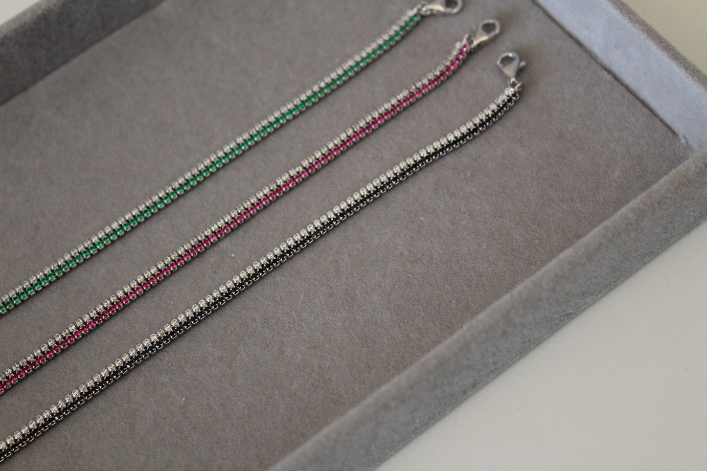 Pink And White Tennis Bracelet