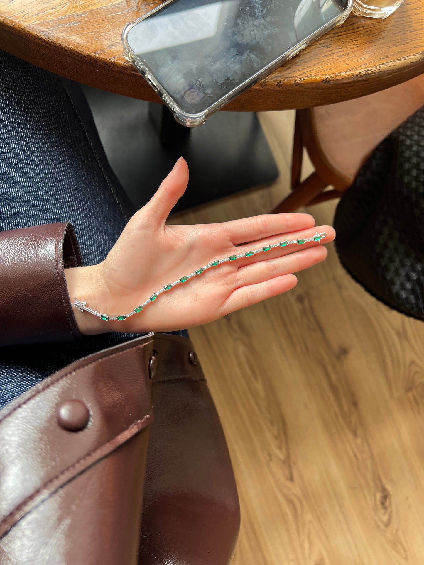 Green Baguette Tennis Bracelet
