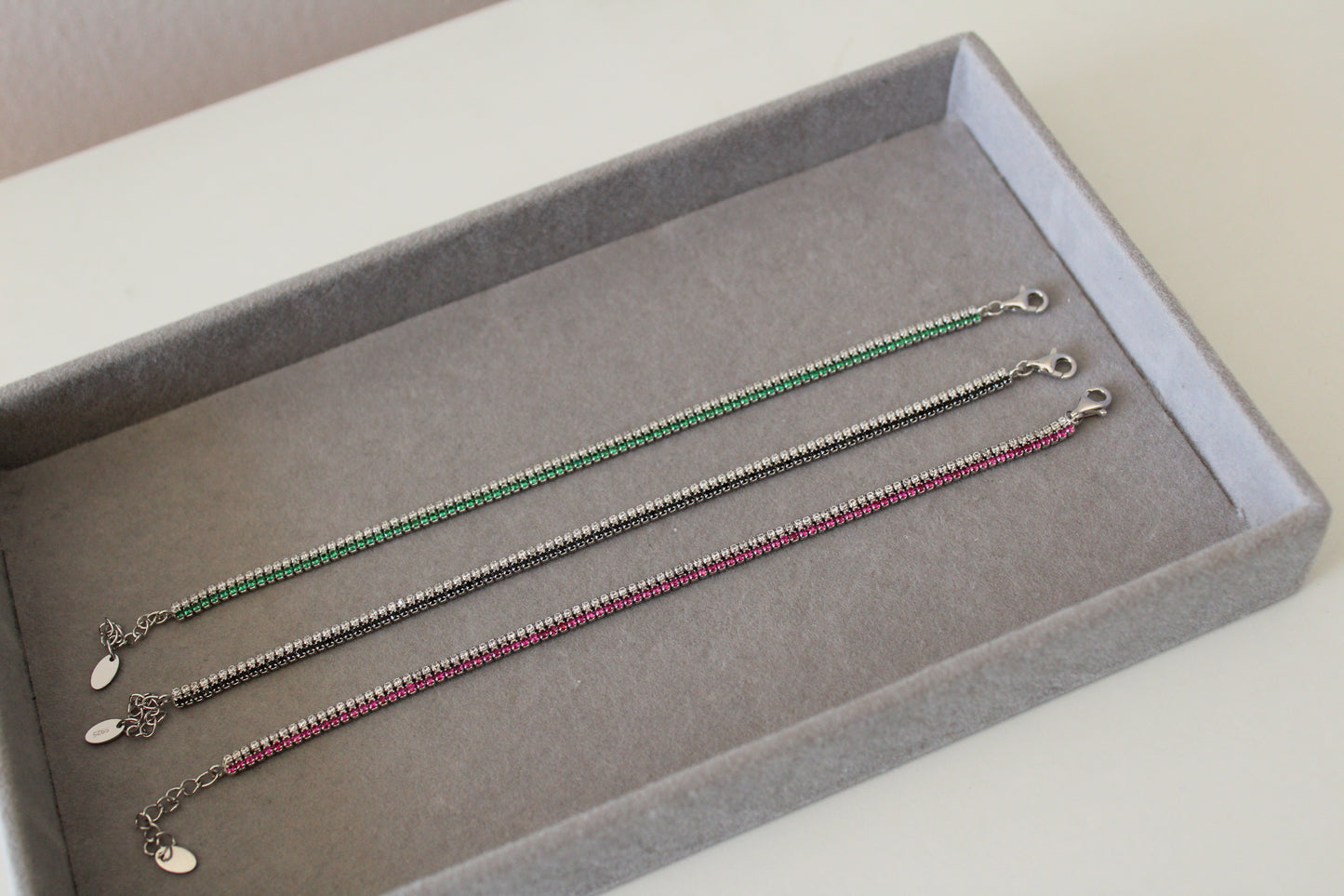 Pink And White Tennis Bracelet
