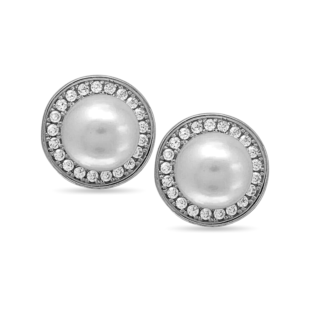 Pearl Halo Studs