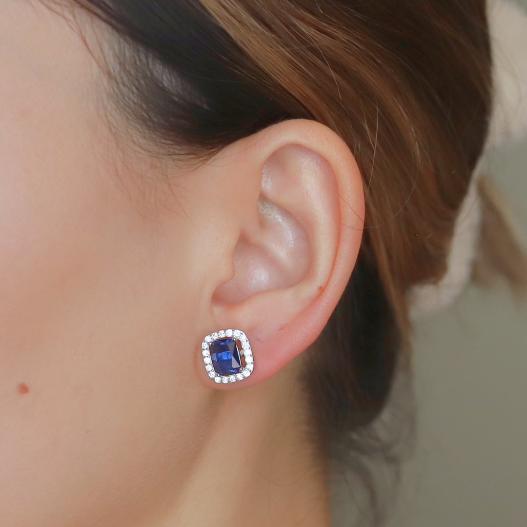 Blue Halo Squared Studs