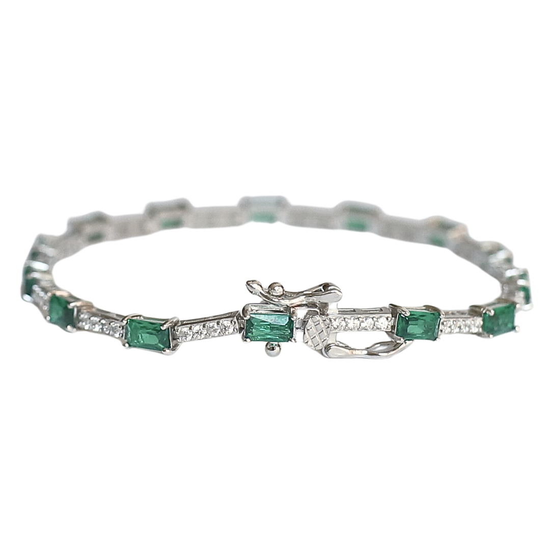Green Baguette Tennis Bracelet