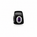 Onyx + amethyst charm