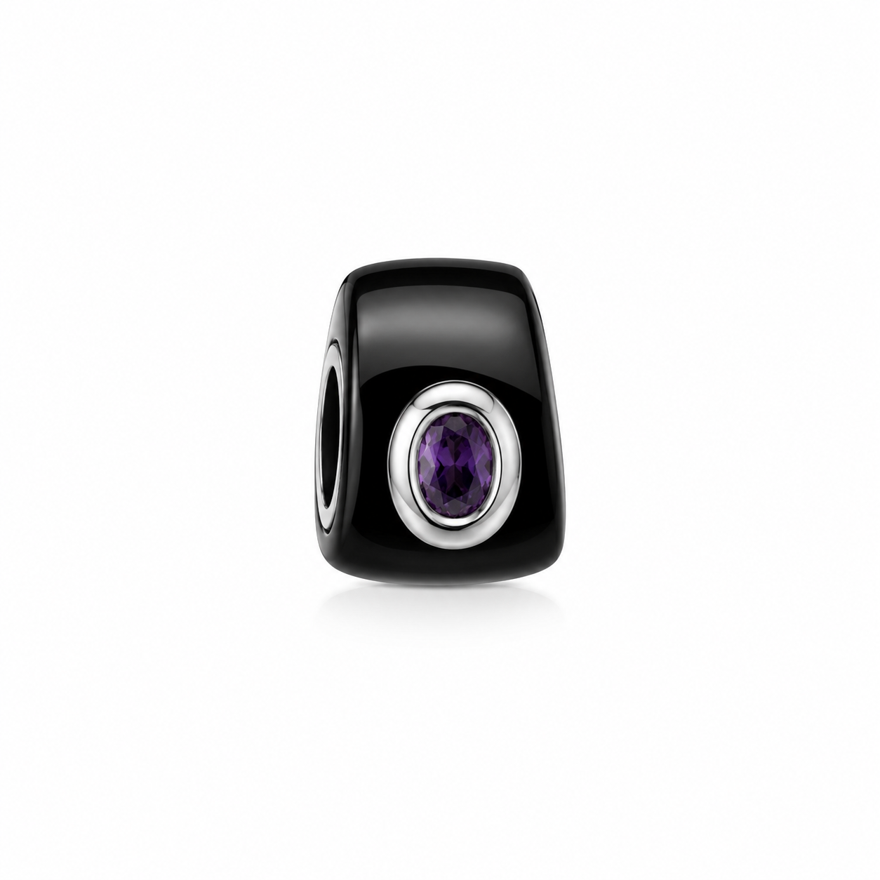 Onyx + amethyst charm