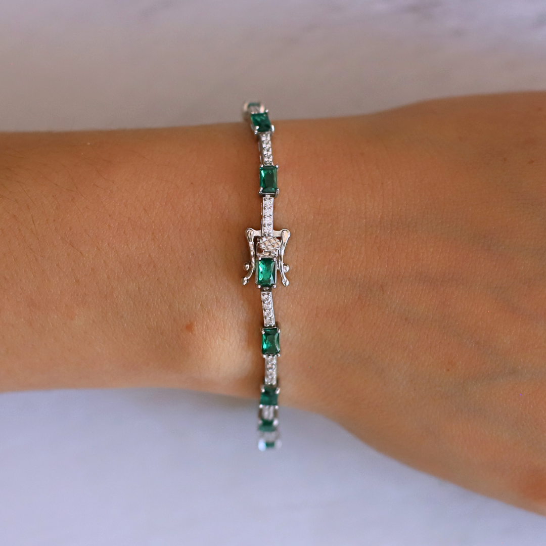 Green Baguette Tennis Bracelet