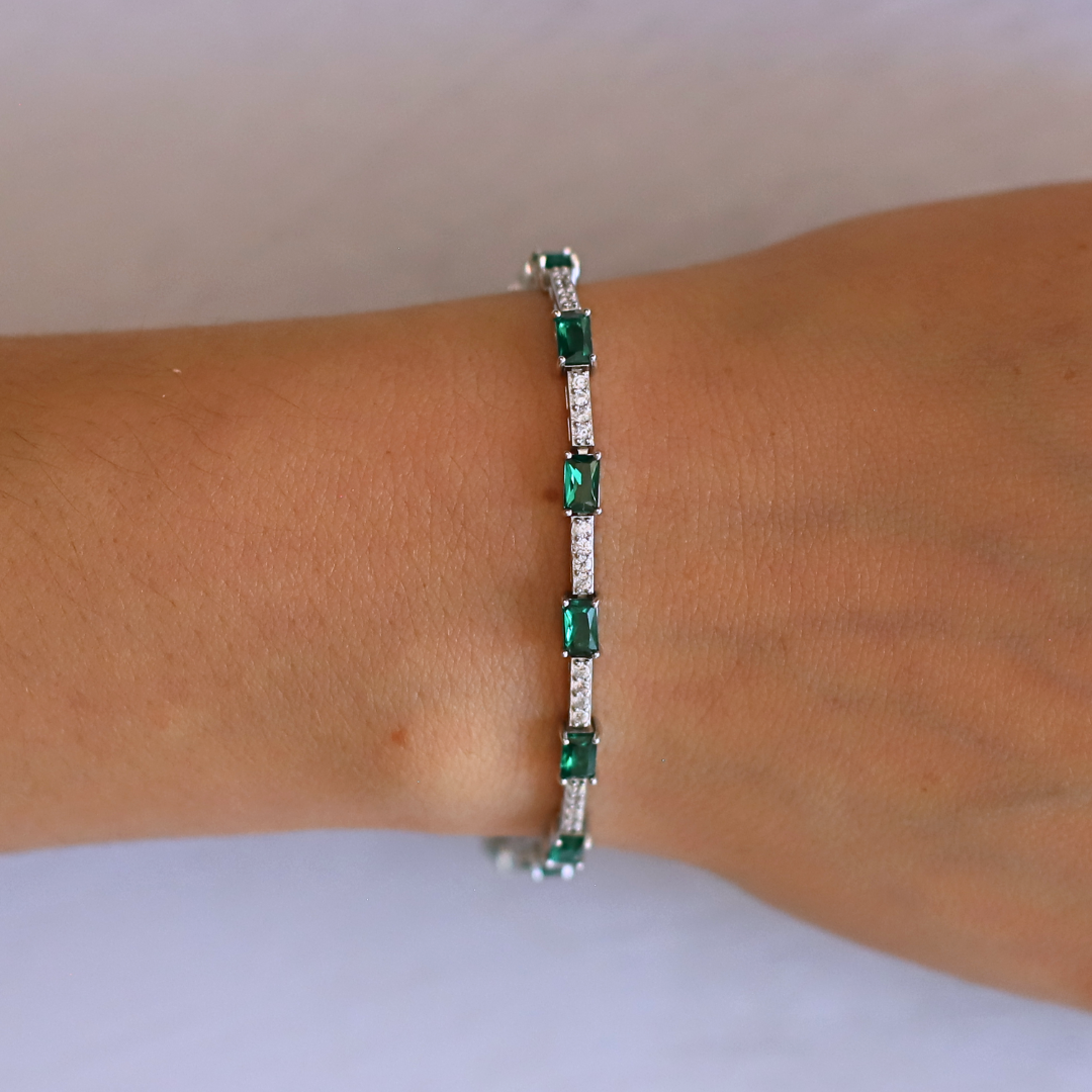 Green Baguette Tennis Bracelet