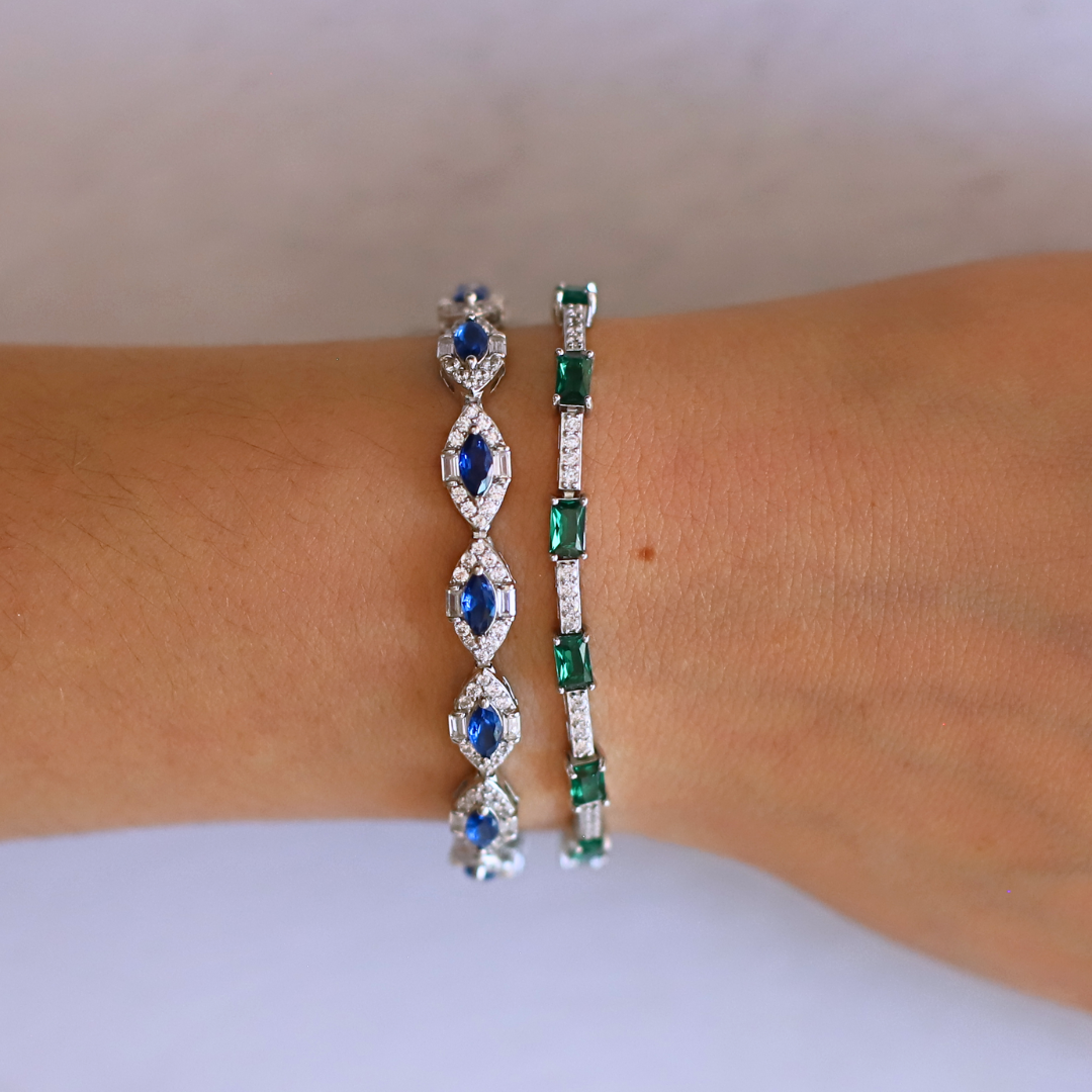 Green Baguette Tennis Bracelet