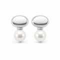 White chunky medium pearl earrings