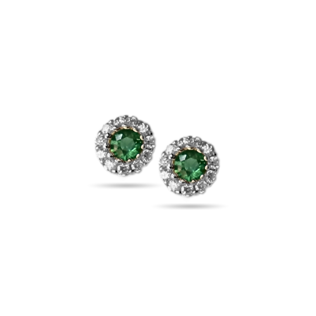 Small Green Halo Studs