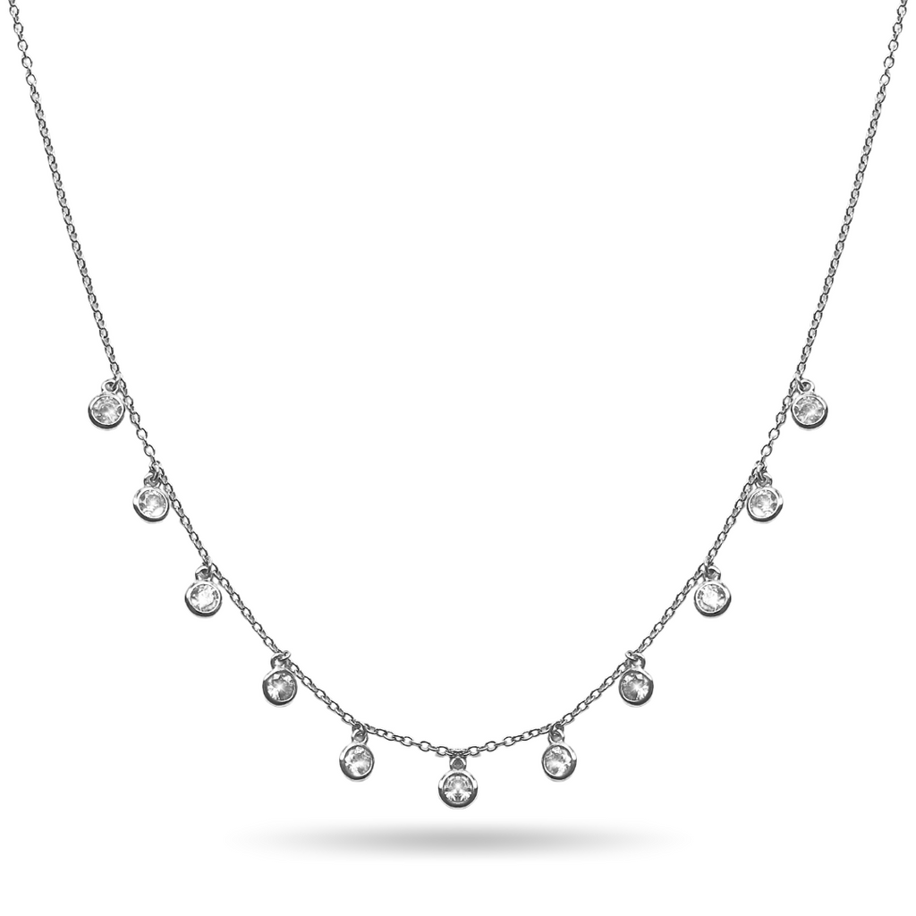 Drop Silver Choker