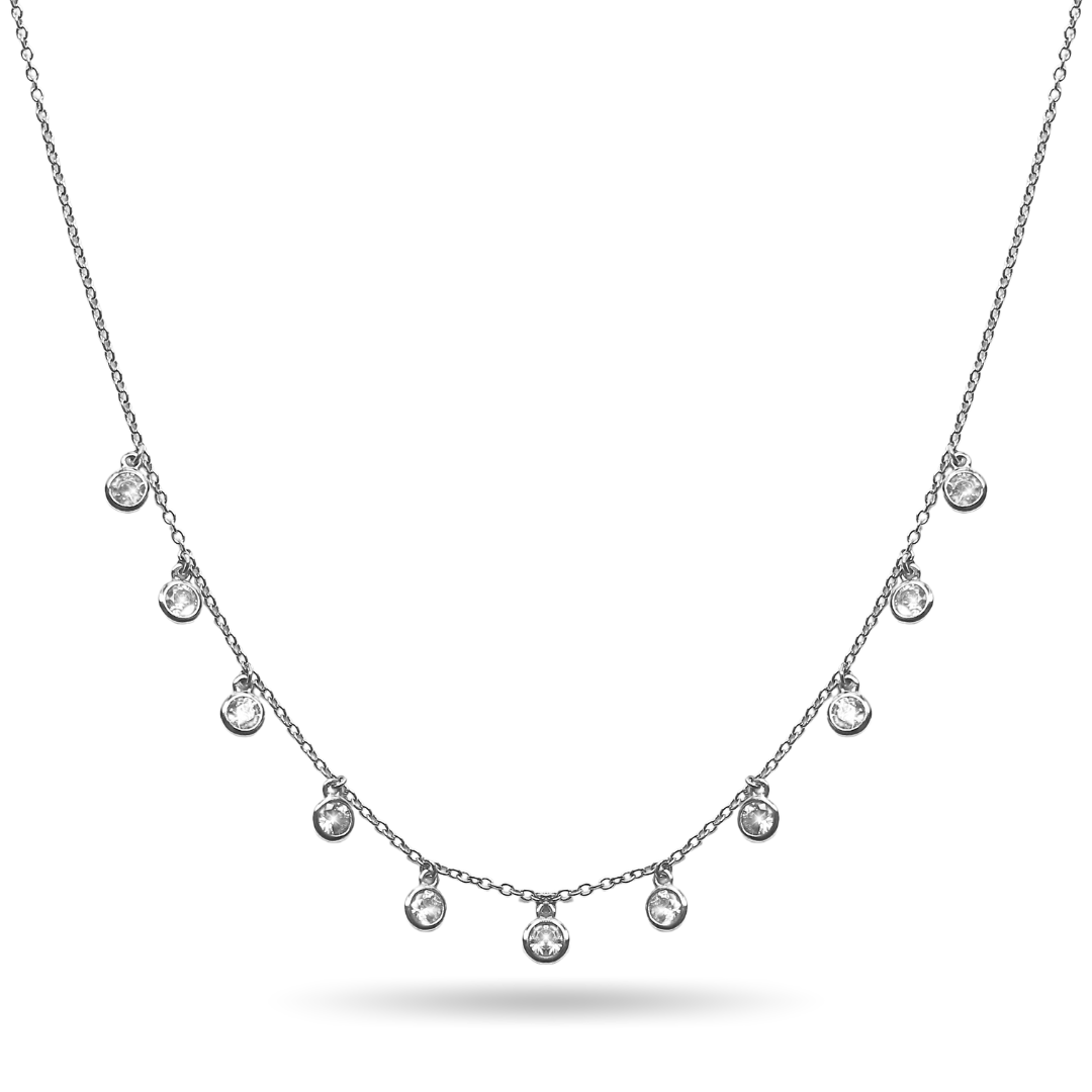 Drop Silver Choker