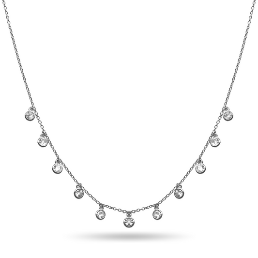 Drop Silver Choker
