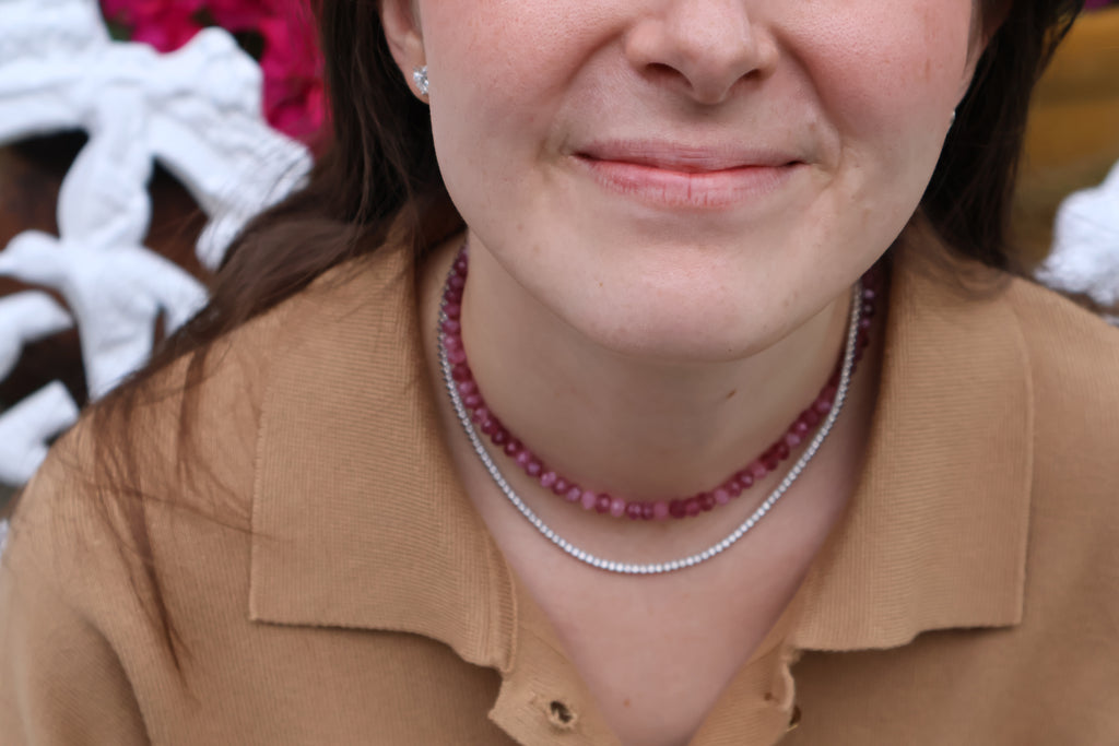 Pink sapphire choker