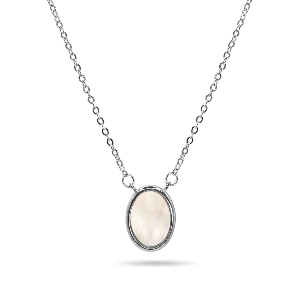 Mother pearl bezel necklace