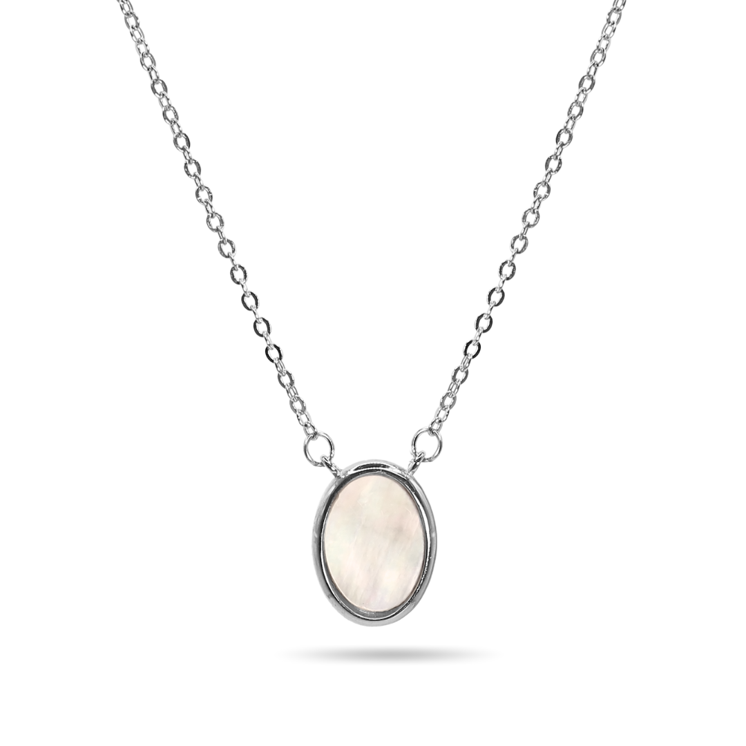 Mother pearl bezel necklace