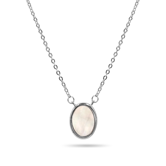 Mother pearl bezel necklace