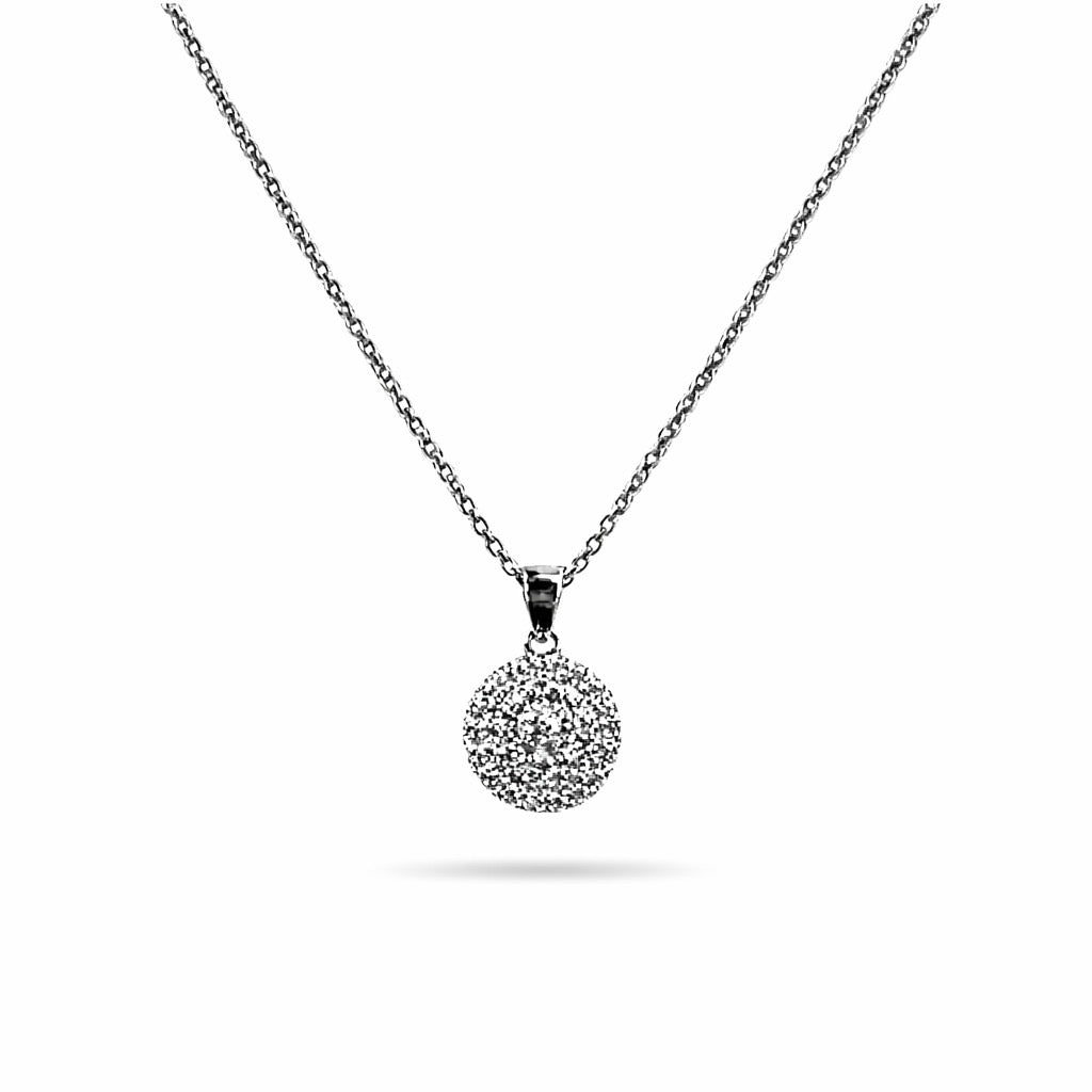 Pavé round necklace