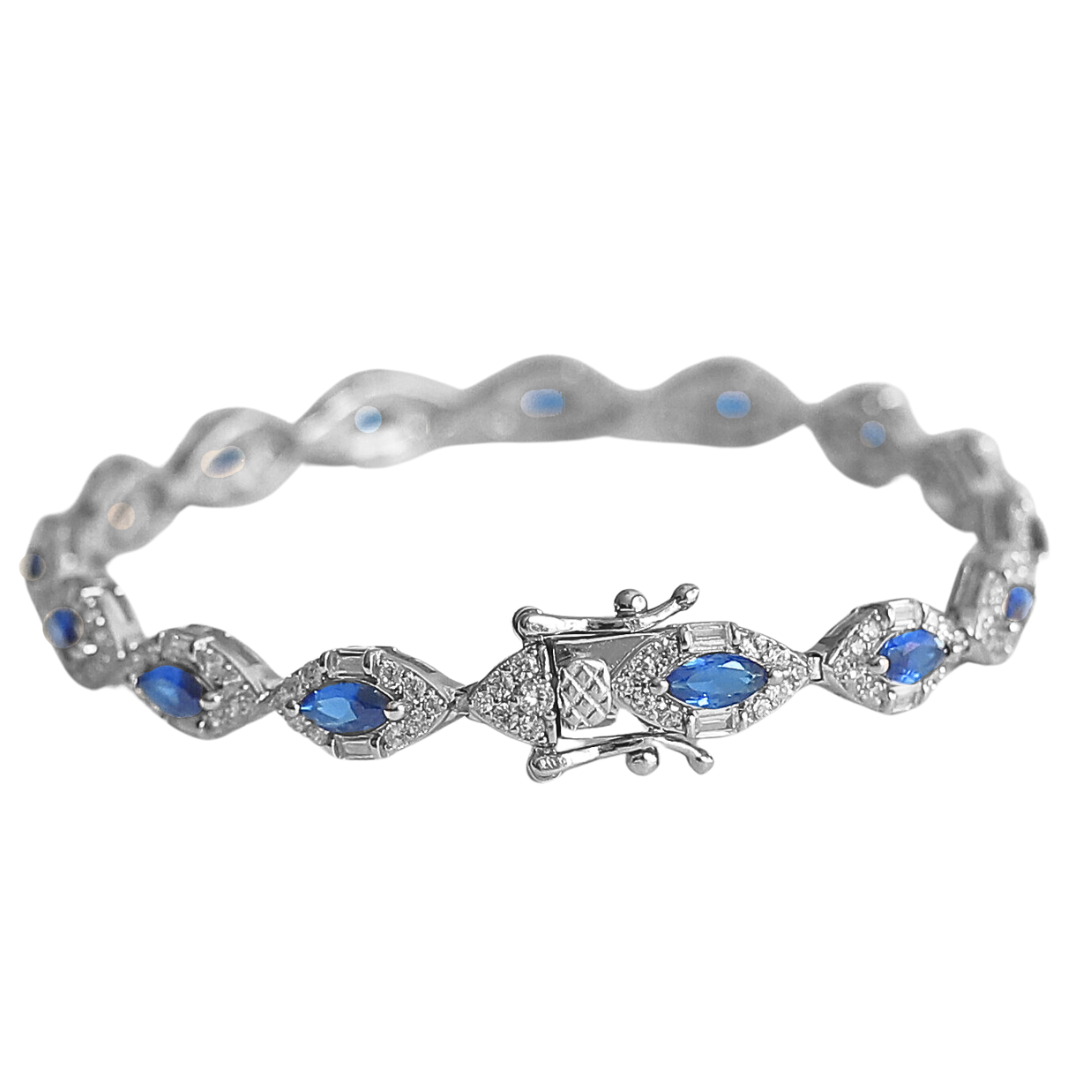 Blue Marquise Tennis Bracelet