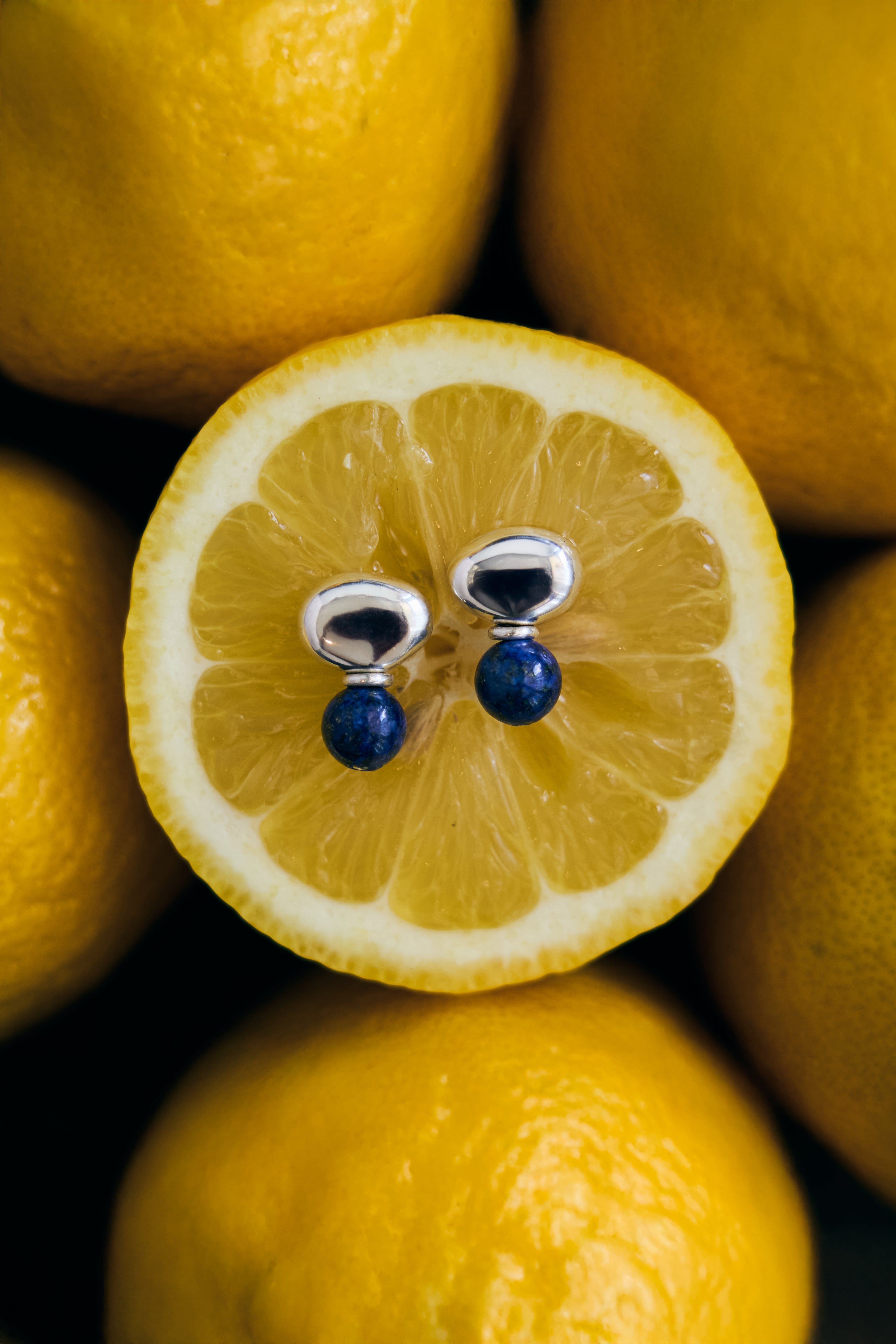 Lapislázuli Chunk Earrings