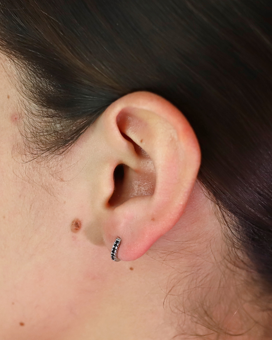 Black Zirconia Huggie