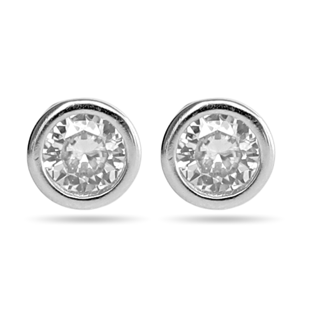 Bezel solitaire studs