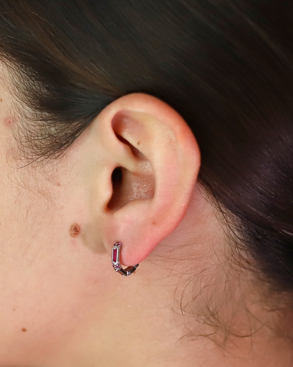 Pink Huggie Piercing