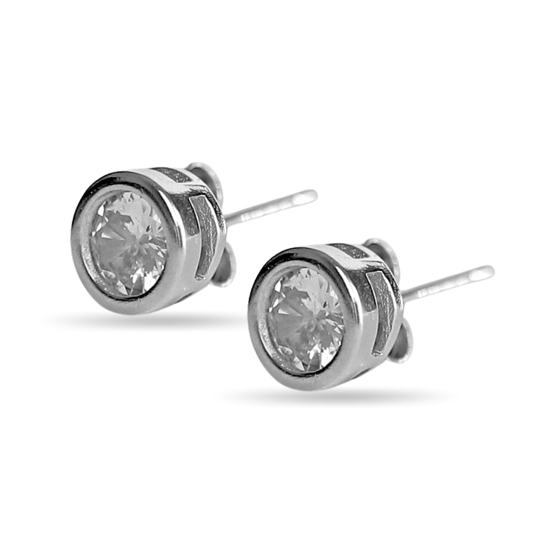 Bezel solitaire studs