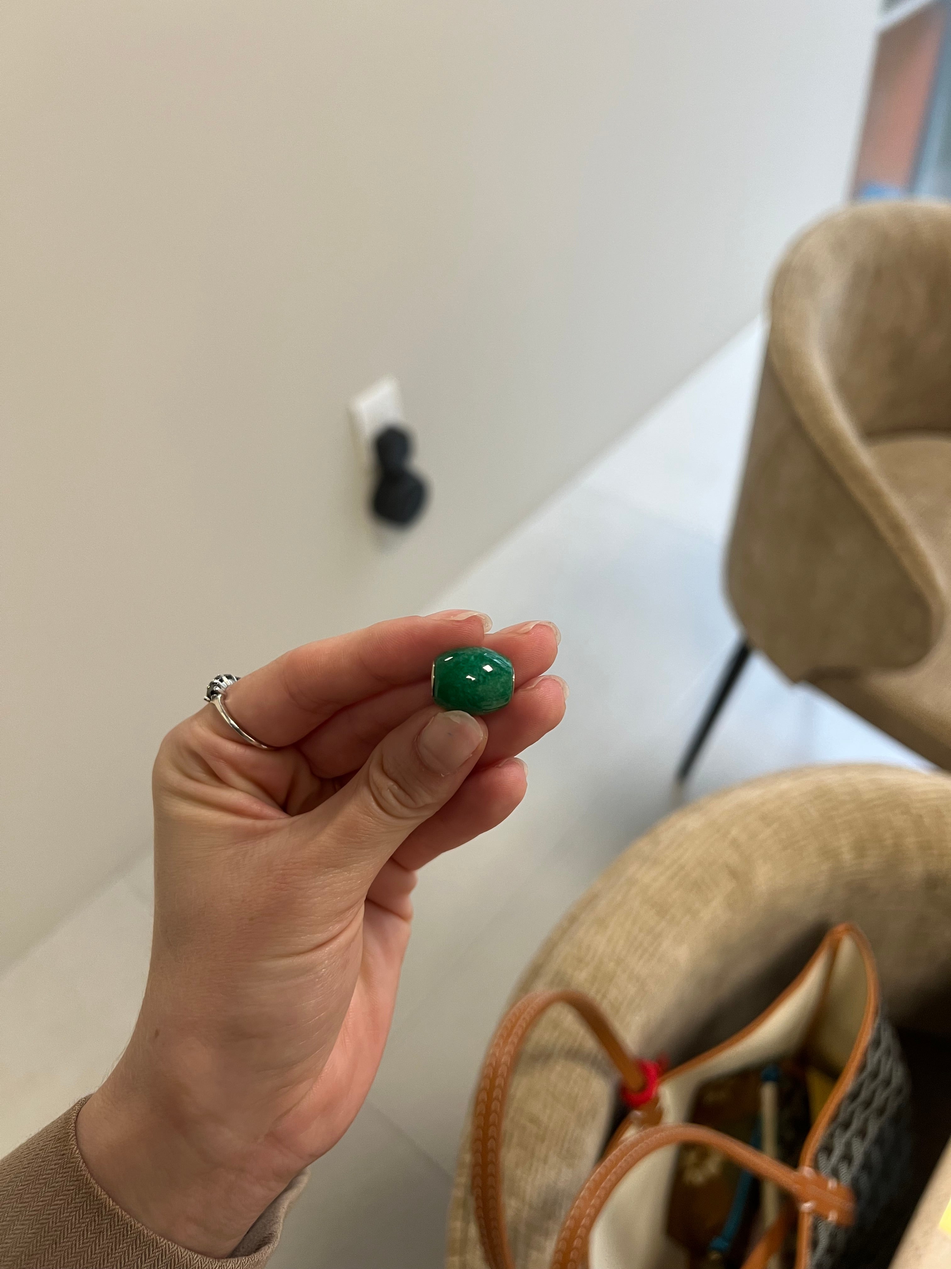 Jade barrel charm
