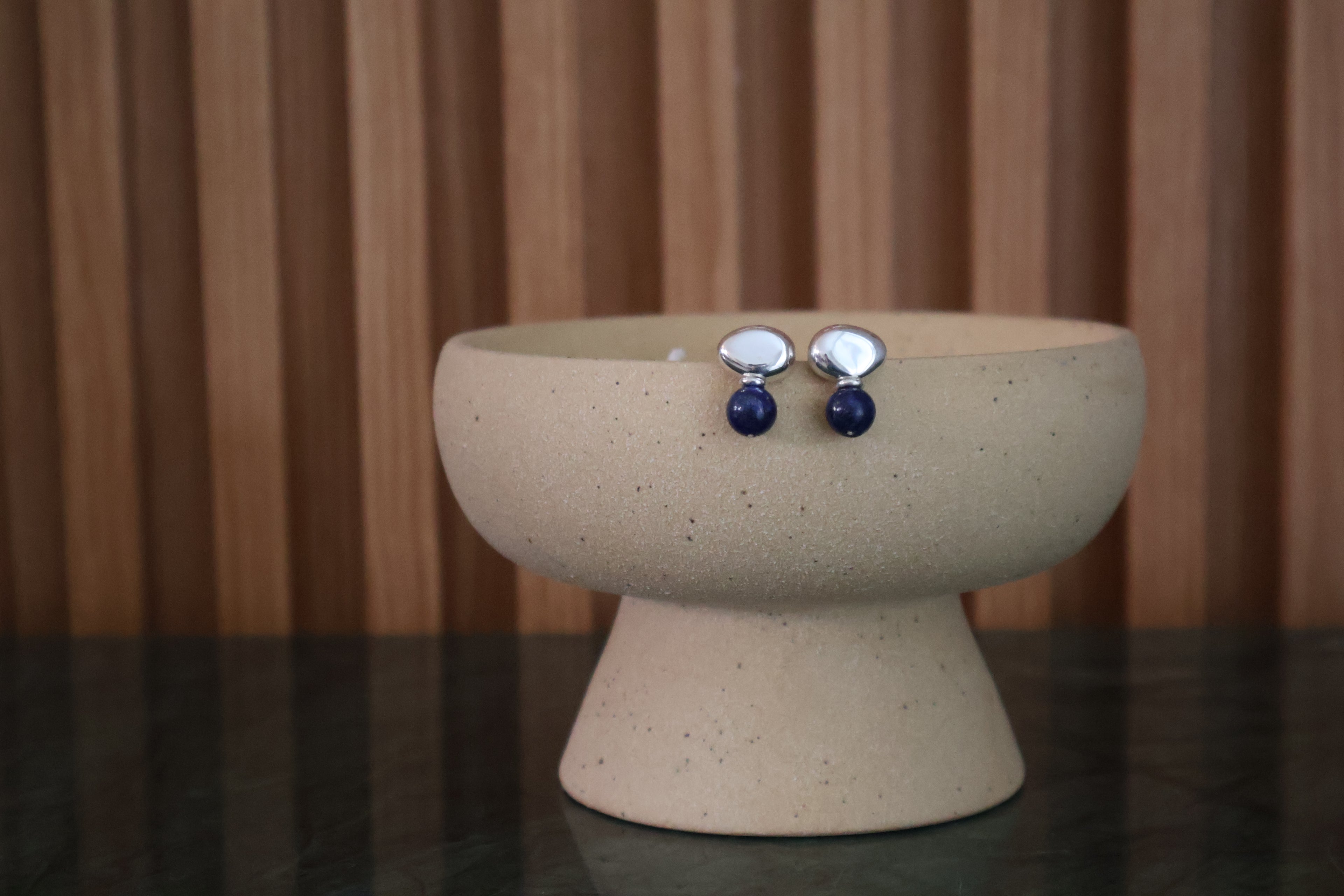 Lapislázuli Chunk Earrings