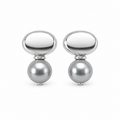Grey chunky pearl earrings