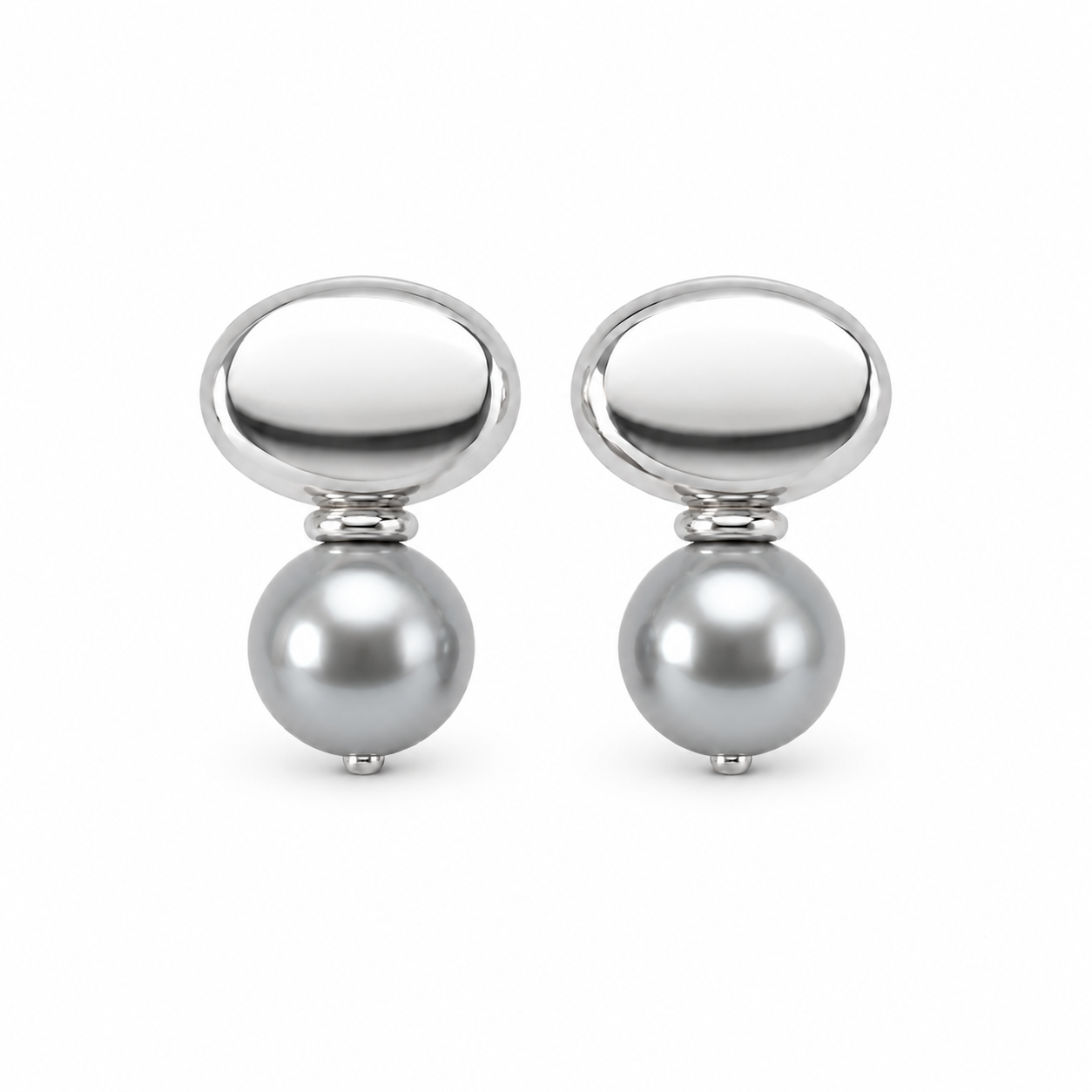 Grey chunky pearl earrings