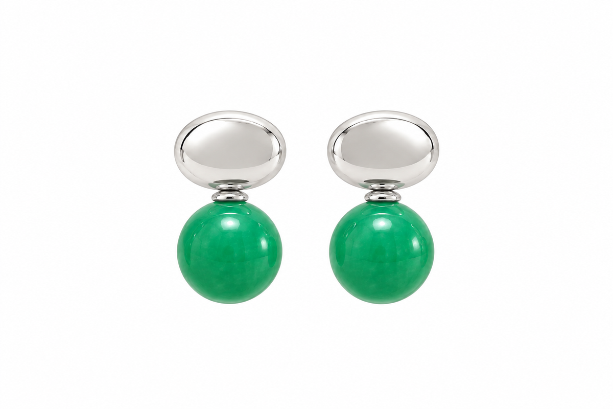 Imperial jade chunky earrings