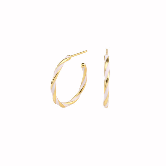 Twisted enamel hoops