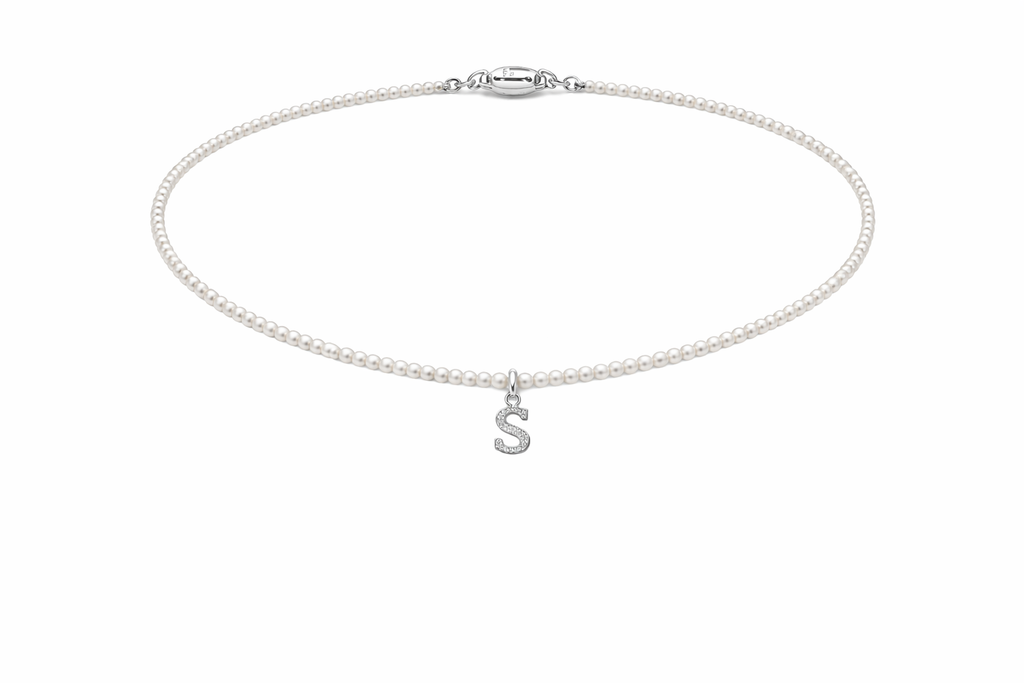 Initial akoya pearl necklace