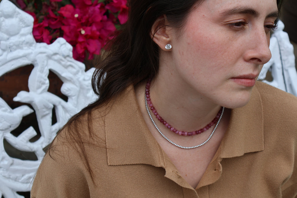 Pink sapphire choker