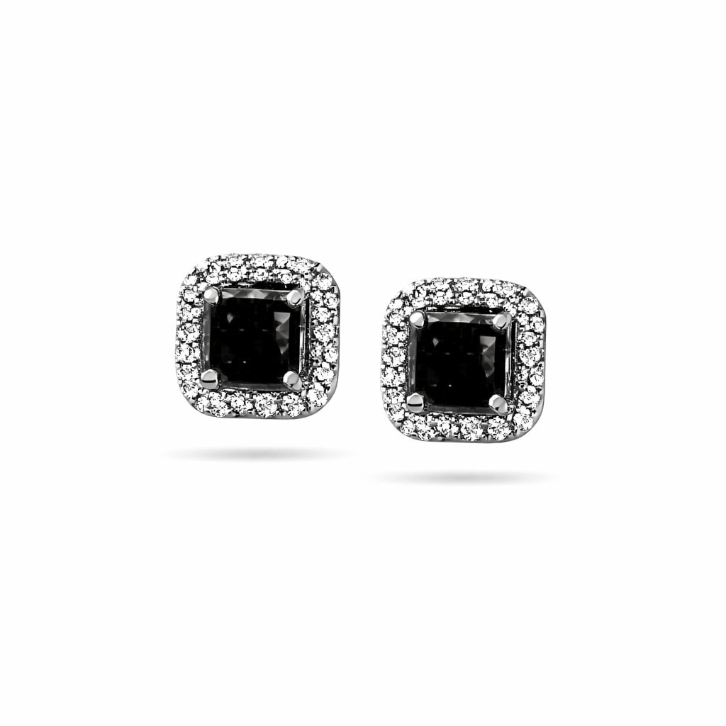 Black squared halo studs