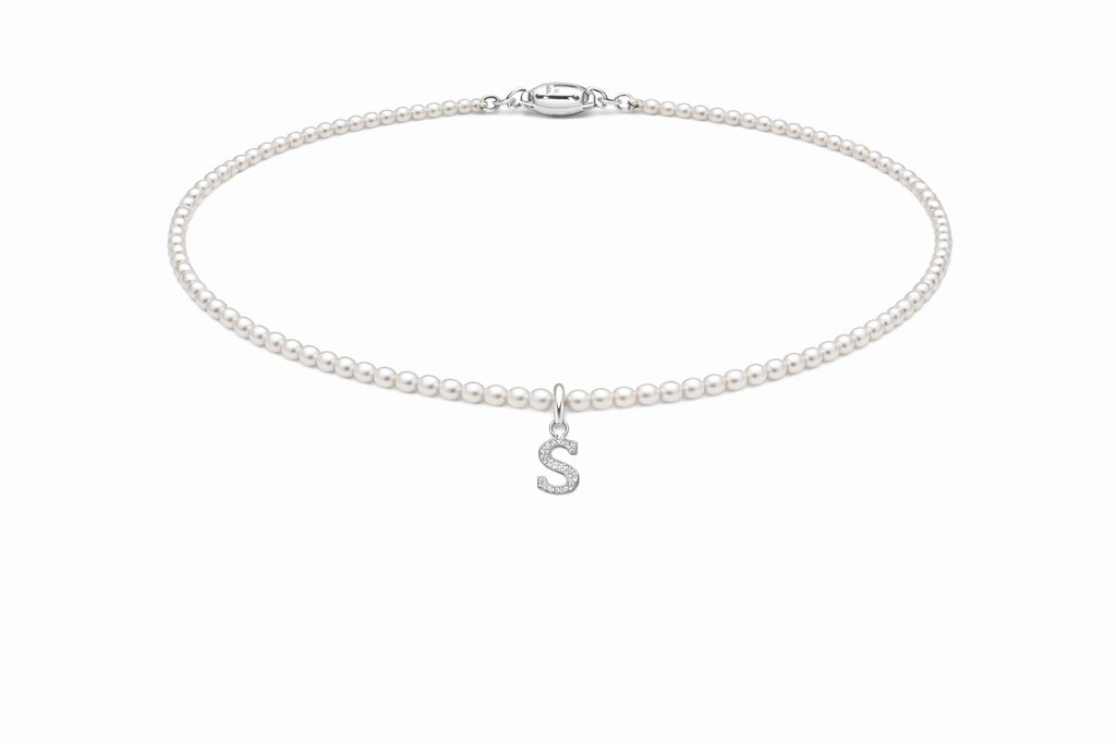 Initial akoya pearl necklace