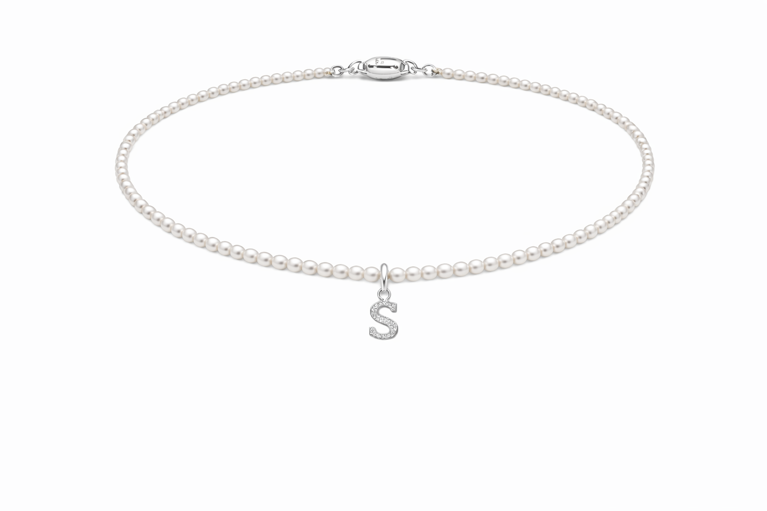 Initial akoya pearl necklace