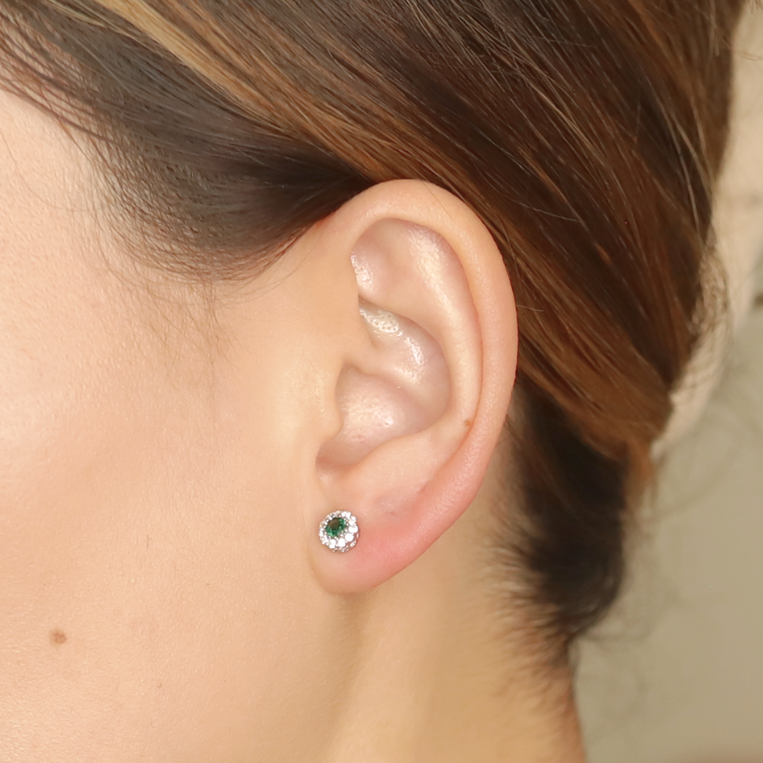 Small Green Halo Studs