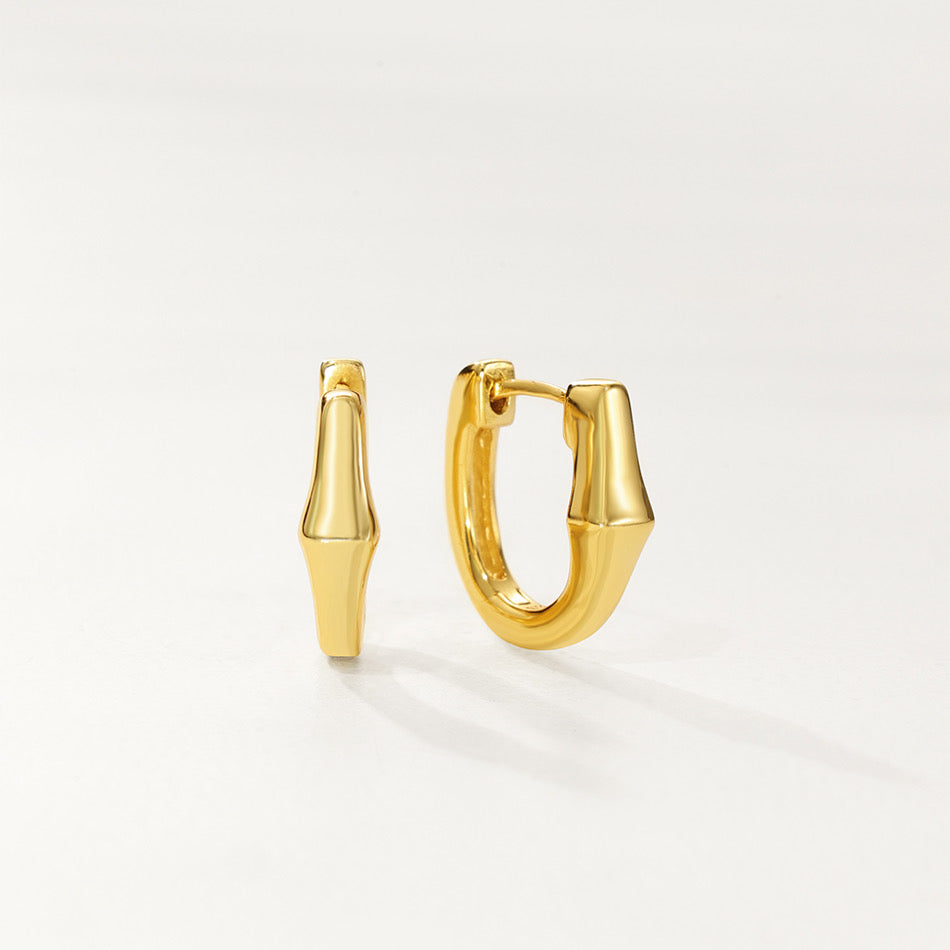 Herringbone Golden Hoops