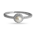 Button pearl halo ring