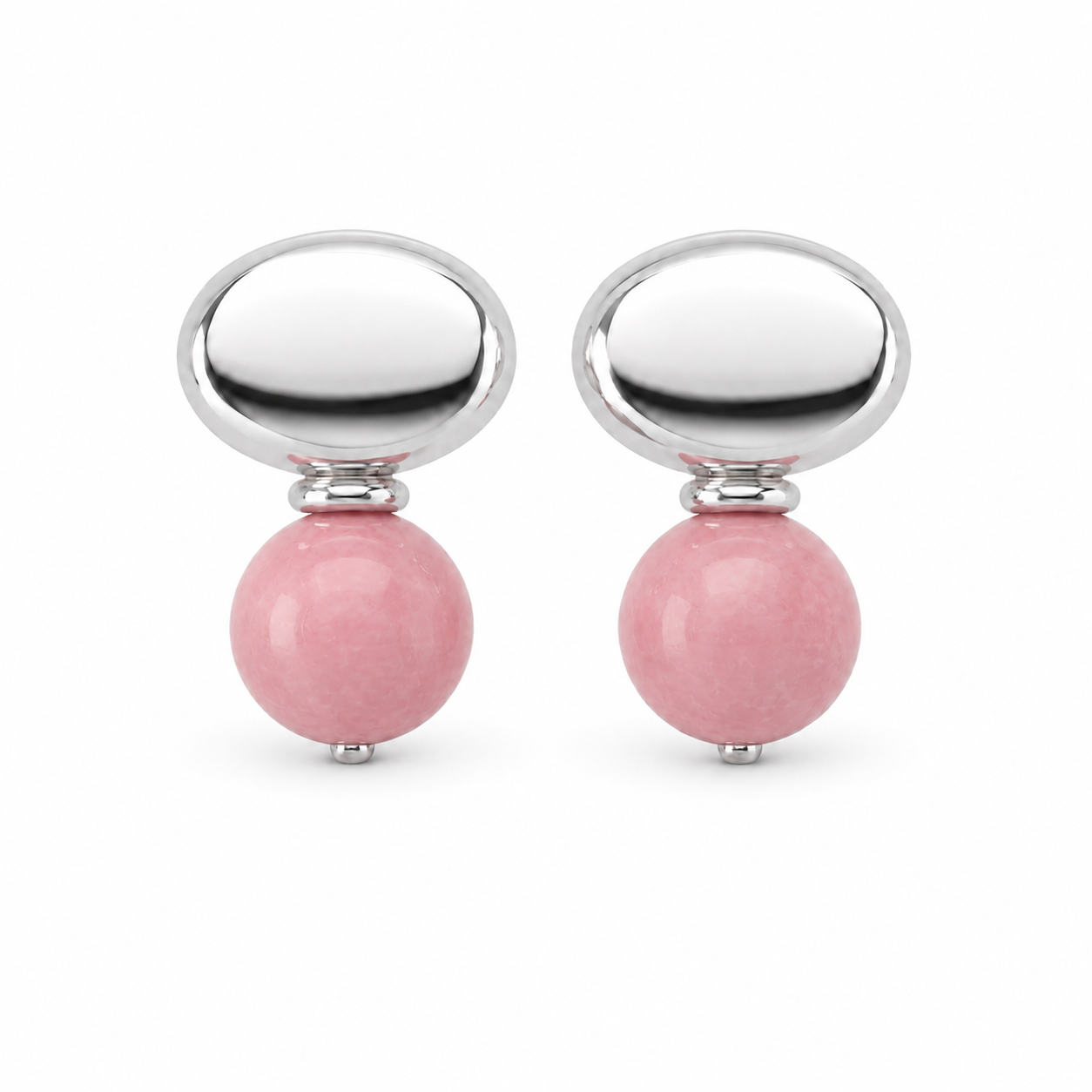 Chunk Pink Jade Earrings