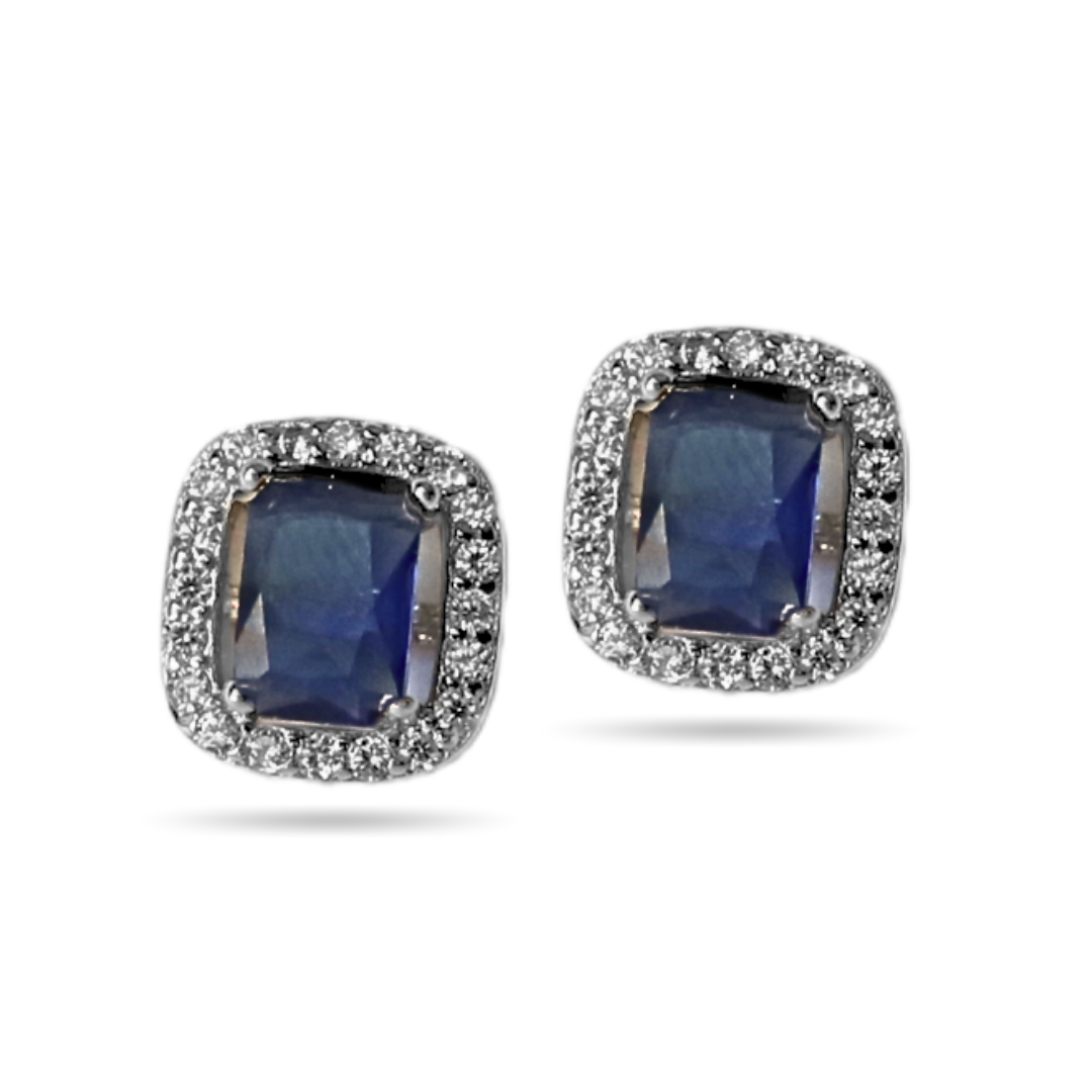 Blue Halo Squared Studs