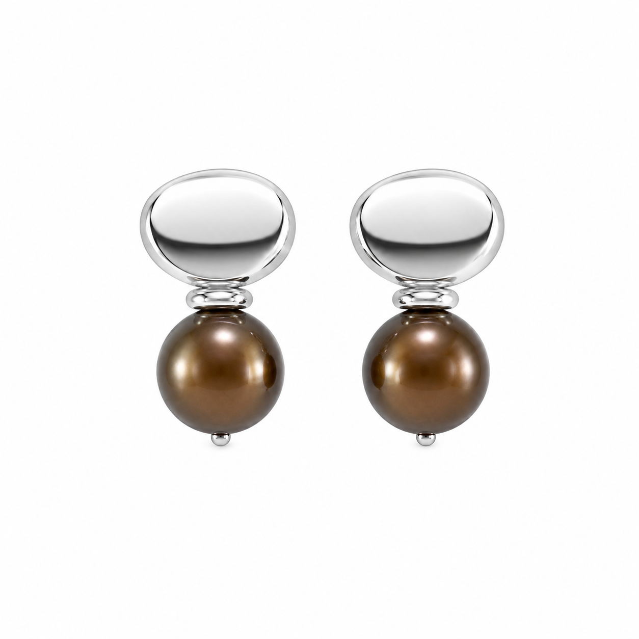 Chunky Brown Pearl Earrings