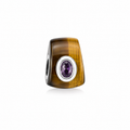Tiger eye + amethyst charm