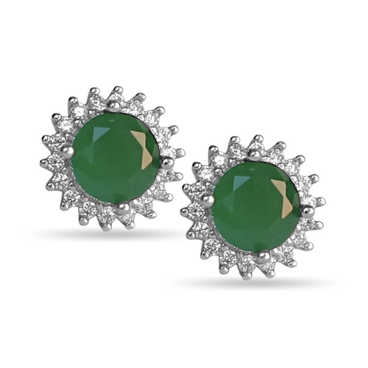 Green Halo Round Studs